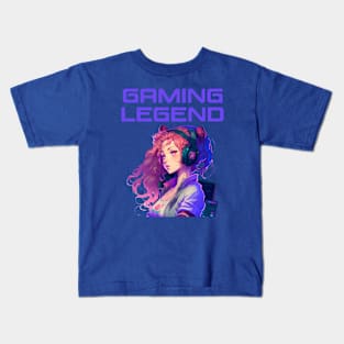 Video games gaming legend gamer girl Kids T-Shirt